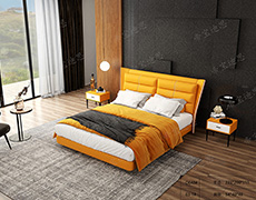 Yellow cowhide bed series